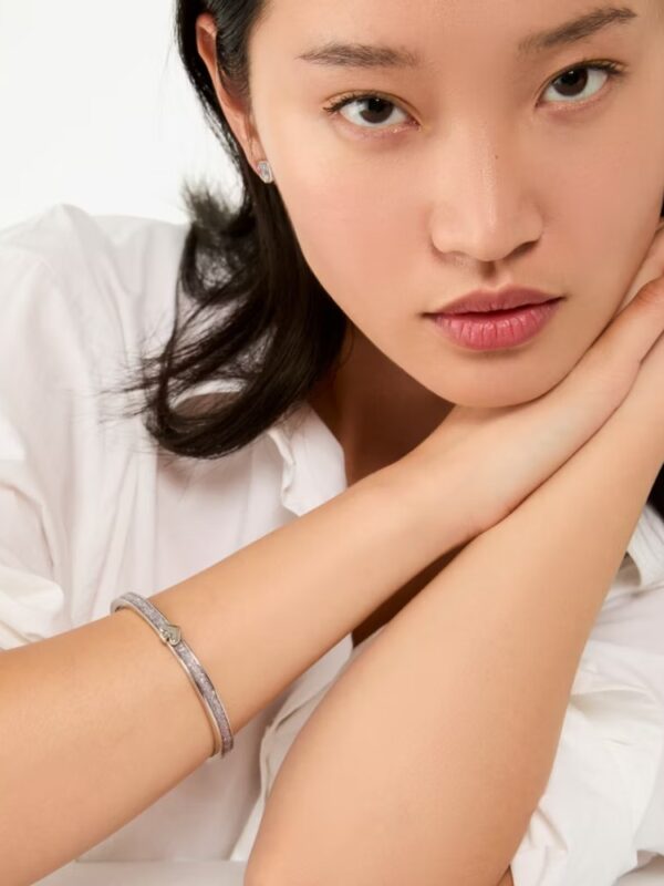 Pulso everyday spade glitter enamel bangle Plateado Kate Spade