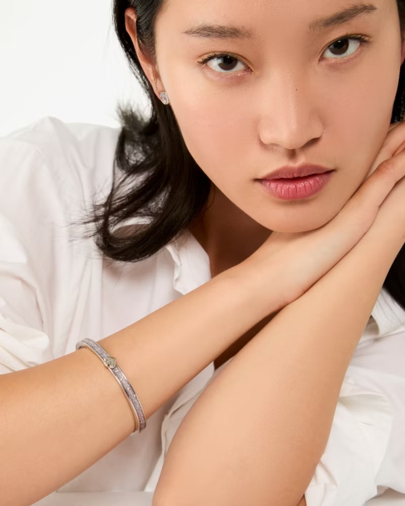 Pulso everyday spade glitter enamel bangle Plateado Kate Spade - Imagen 2