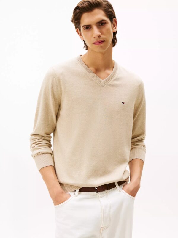Sweater Tommy Solid Logo V-Neck