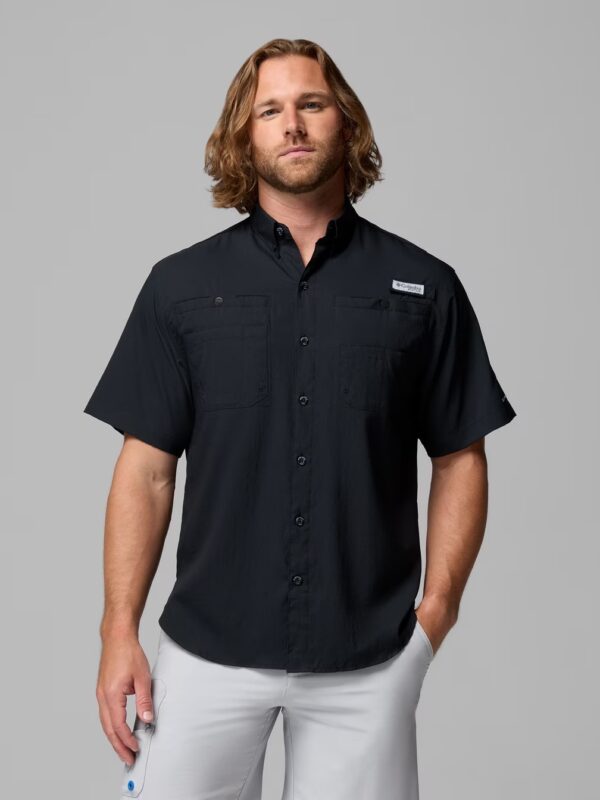 Camisa Columbia Negra Manga Corta